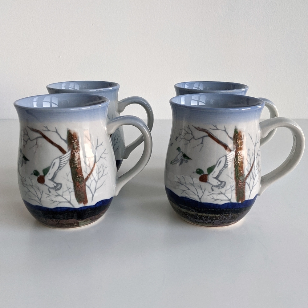 Set of 4 Vintage Otagiri flying ducks mugs - Picture 1 of 9